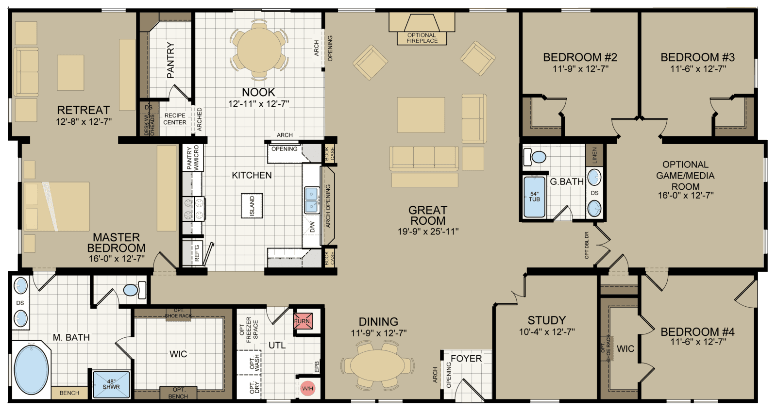 Augusta floor plan home features