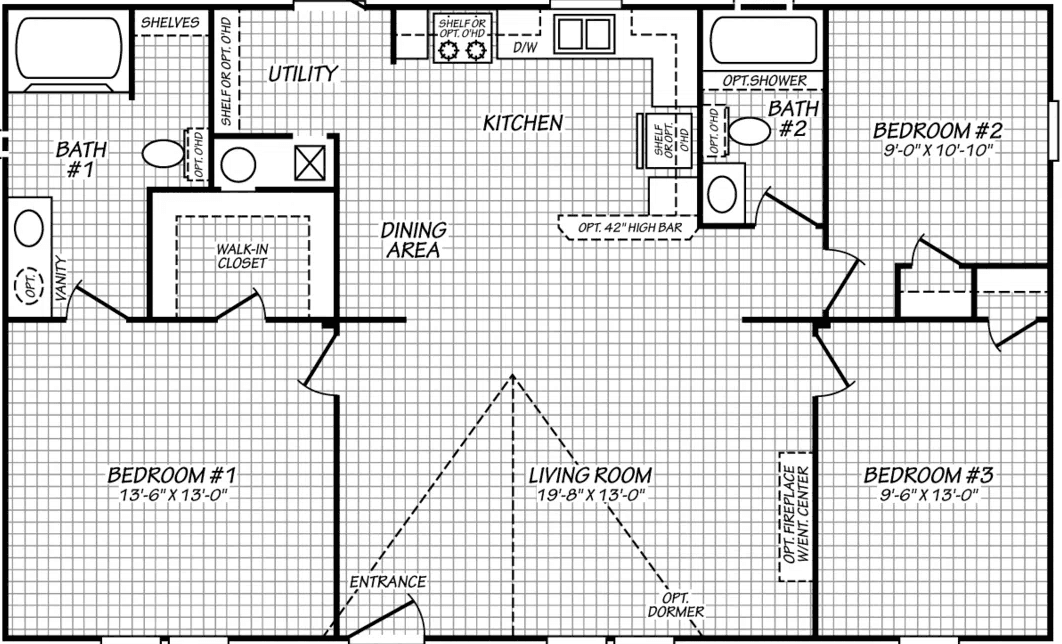 Canyon lake multi-wide 28443t floor plan home features