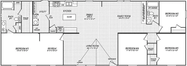 Canyon lake multi-wide 28764t floor plan home features